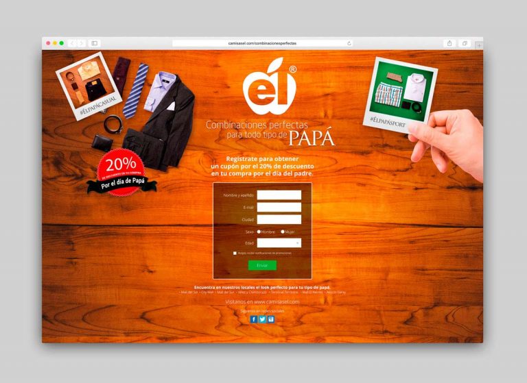 Camisas Él - Landing Page