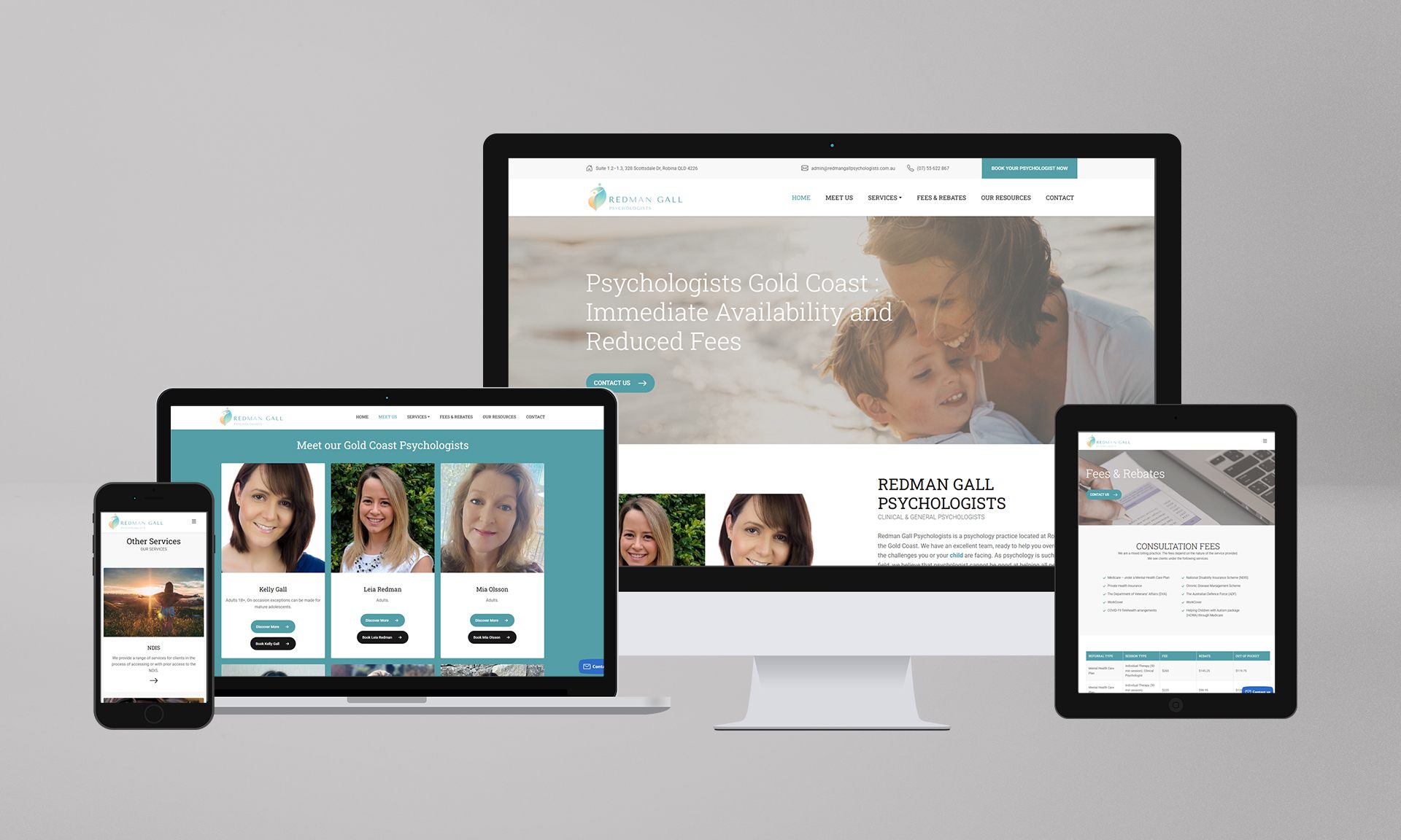 Redman Gall Psychologists Website Redesign