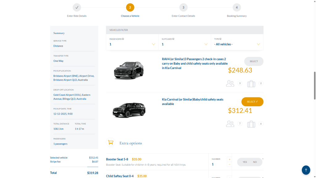 CGC Airport Transfers Online Booking Website
