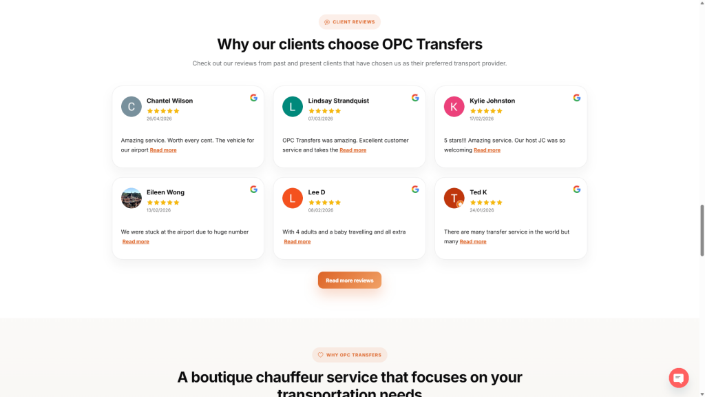 OPC Transfers - Google Review