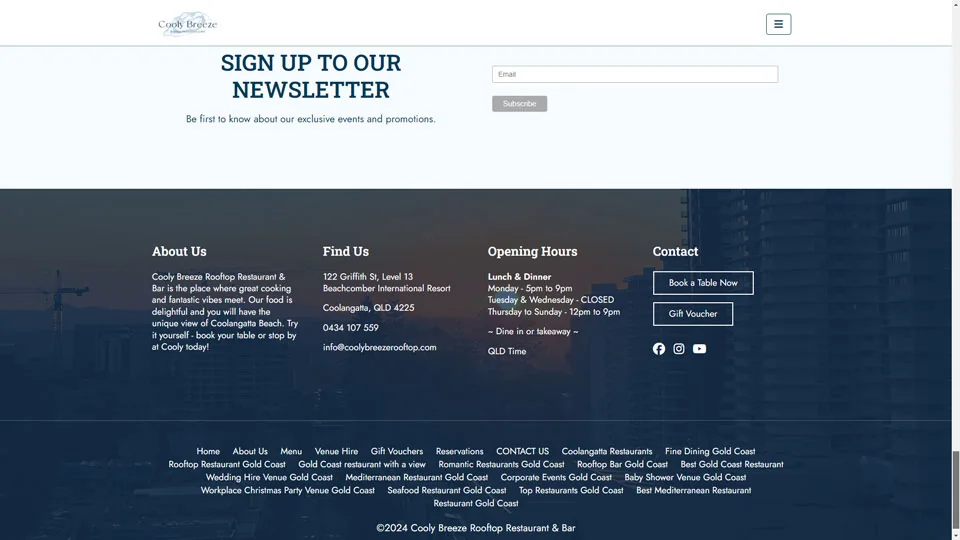 Newsletter and contact information