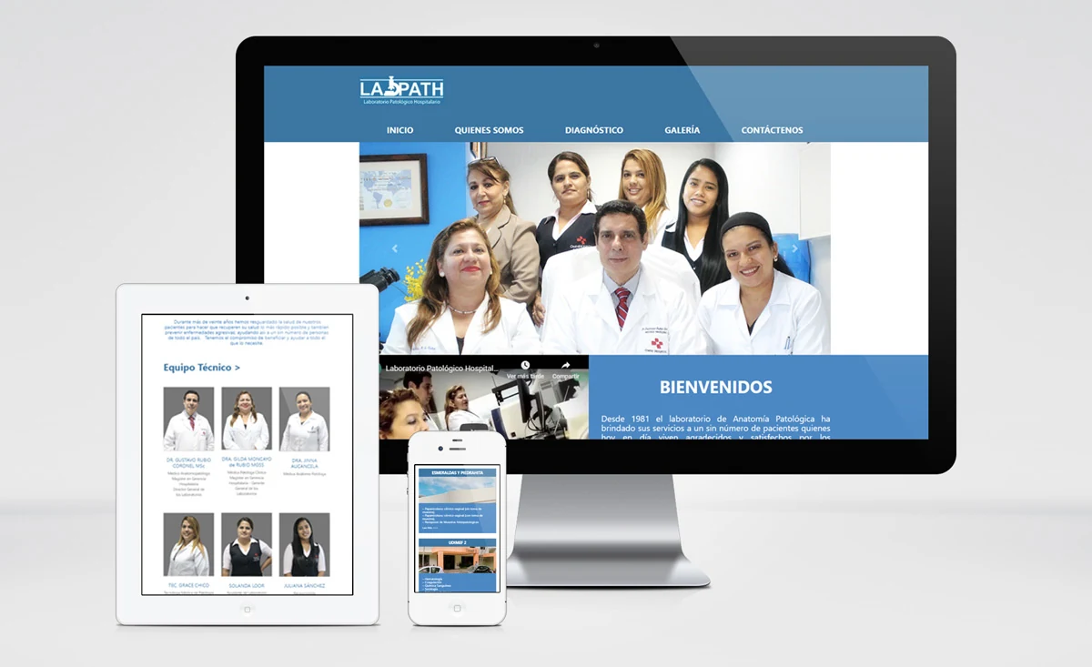 LabPath website on desktop, tablet and mobile