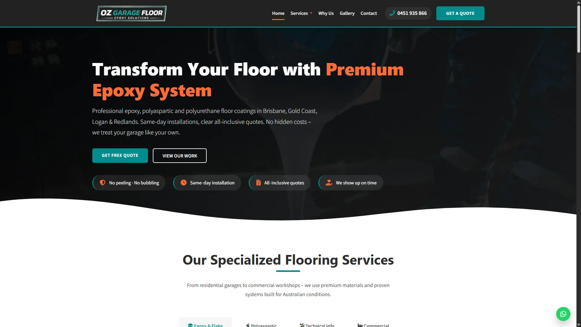 Contenido de servicio de OZ Garage Floor