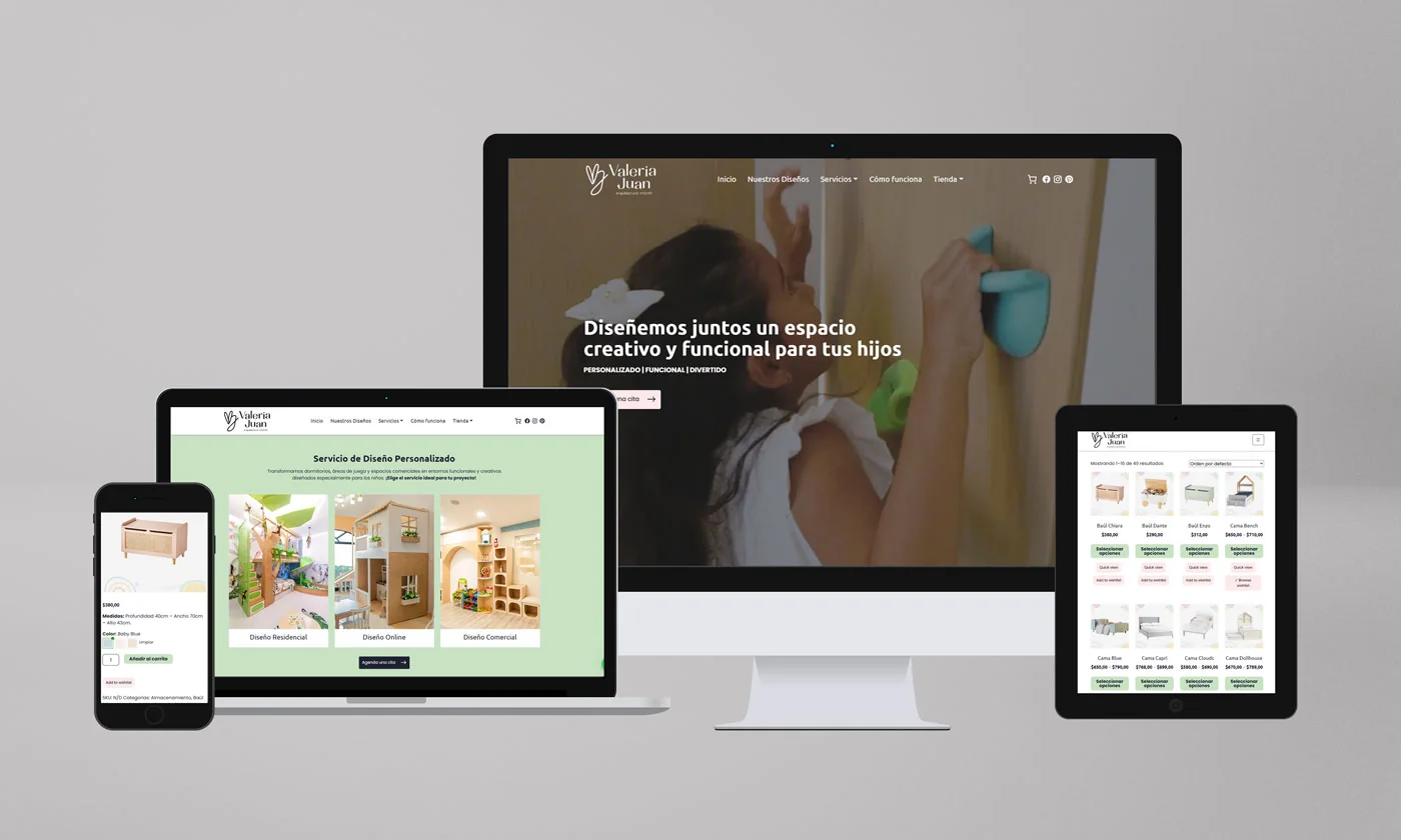 Interfaz ecommerce de Valeria Juan Kids