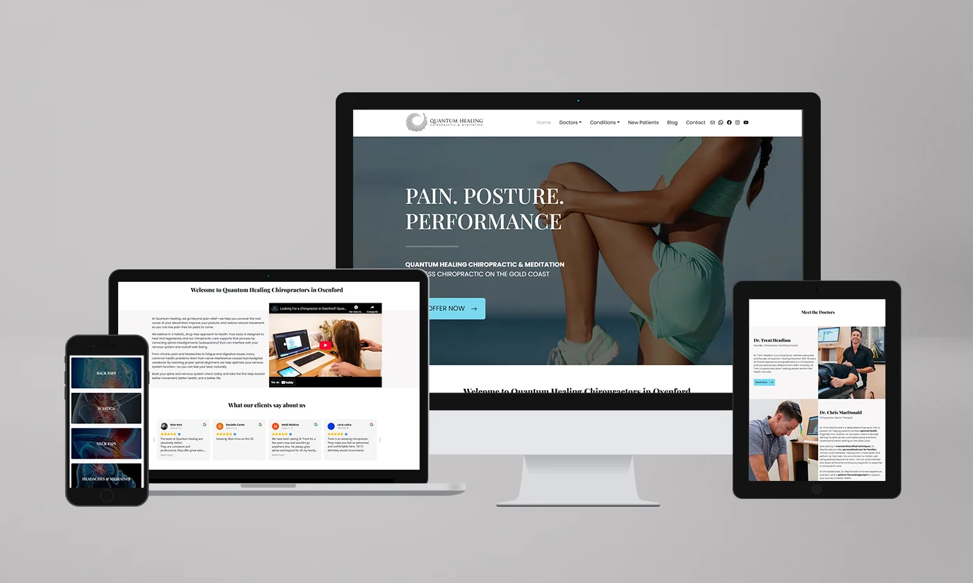 Interfaz de Quantum Healing Chiropractic